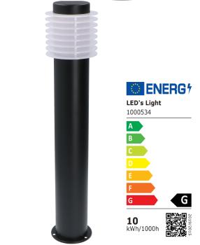 SHADA LED Wegeleuchte Außenstandleuchte München 9,5W 700lm 2700K, Höhe 54cm, Farbe schwarz, EEC: G (1000534) ***RESTPOSTEN***